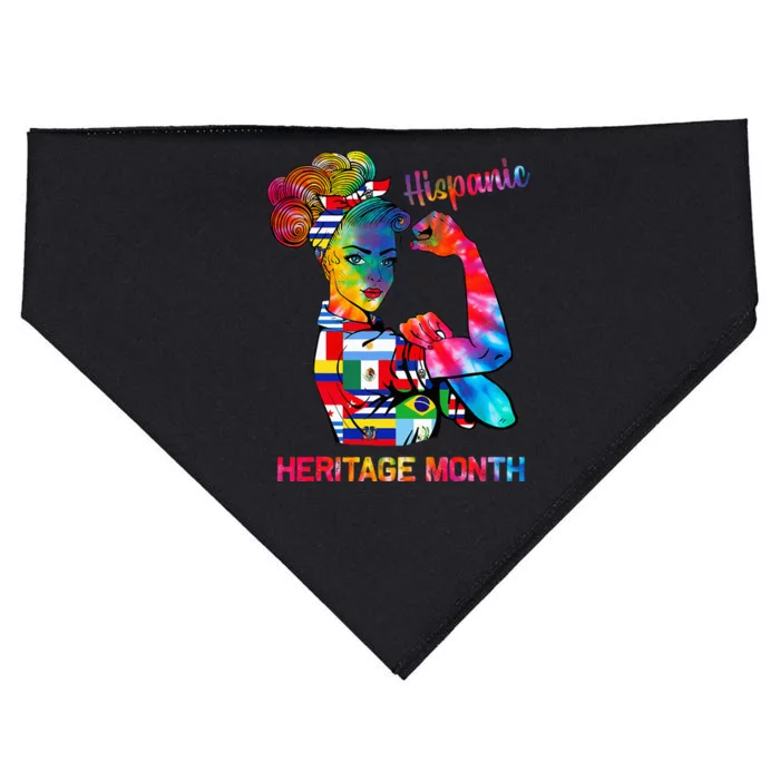 National Hispanic Heritage Month Hispanic All Flag USA-Made Doggie Bandana