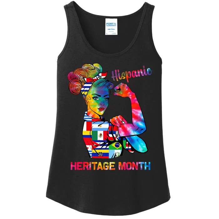 National Hispanic Heritage Month Hispanic All Flag Ladies Essential Tank