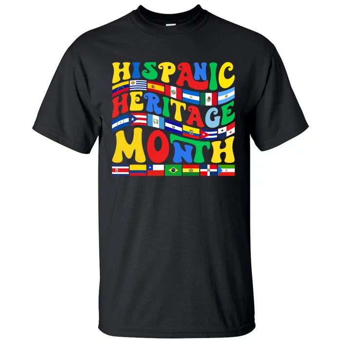 National Hispanic Heritage Month Countries Flags Tall T-Shirt