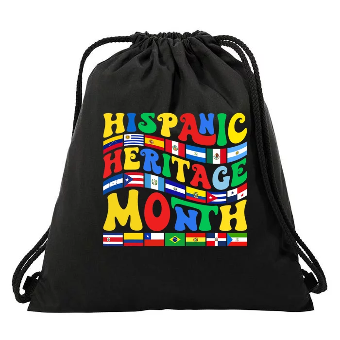 National Hispanic Heritage Month Countries Flags Drawstring Bag