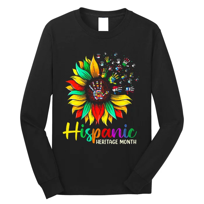 National Hispanic Heritage Month Sunflower All Countries Long Sleeve Shirt