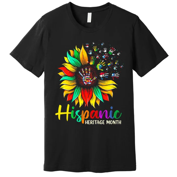 National Hispanic Heritage Month Sunflower All Countries Premium T-Shirt