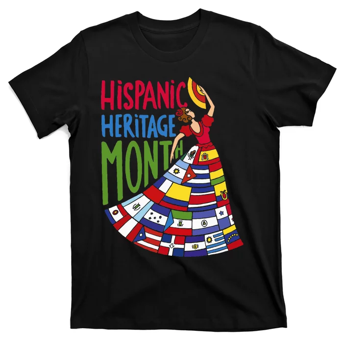 National Hispanic Heritage Month Celebration Flags T-Shirt