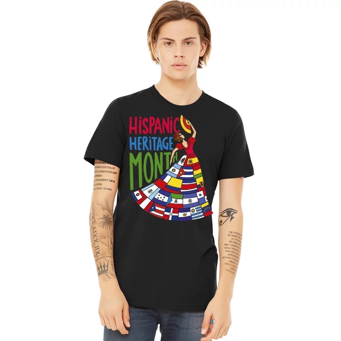 National Hispanic Heritage Month Celebration Flags Premium T-Shirt