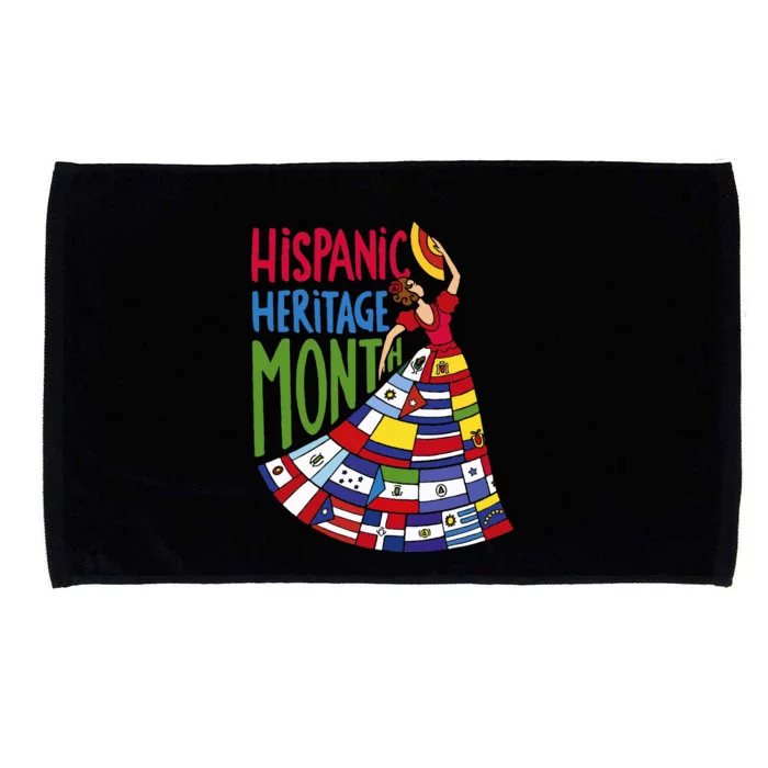 National Hispanic Heritage Month Celebration Flags Microfiber Hand Towel