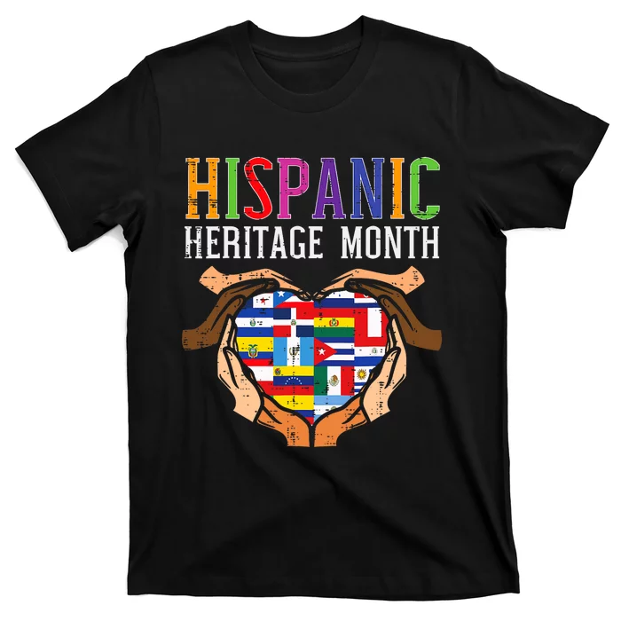 National Hispanic Heritage Month Sunflower Countries Flags T-Shirt