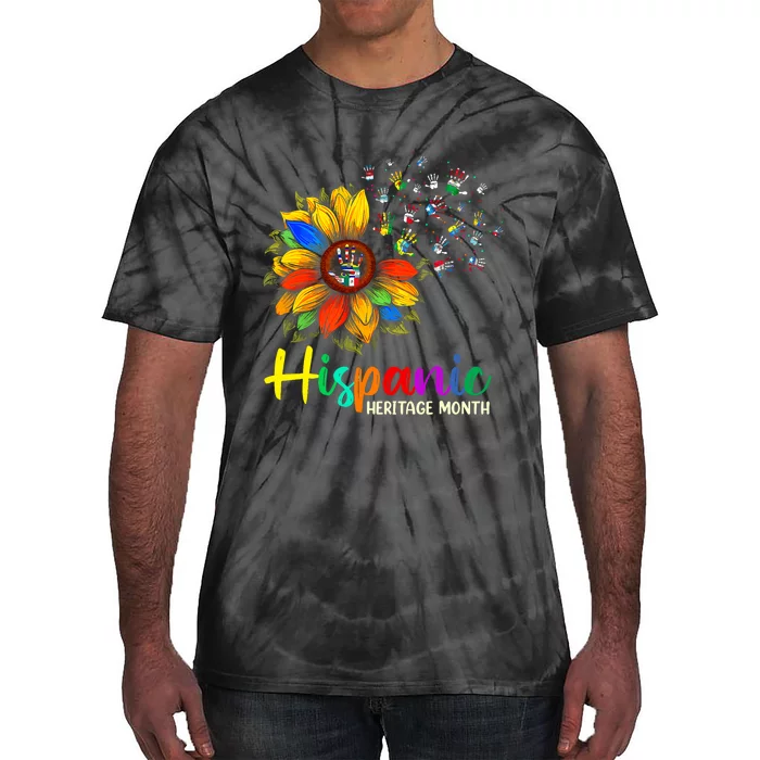 National Hispanic Heritage Month Sunflower All Countries Tie-Dye T-Shirt