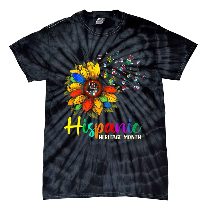 National Hispanic Heritage Month Sunflower All Countries Tie-Dye T-Shirt