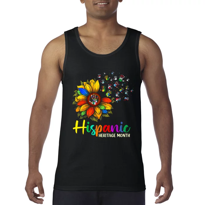 National Hispanic Heritage Month Sunflower All Countries Tank Top