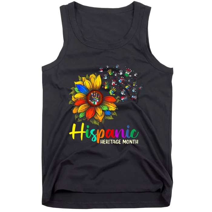 National Hispanic Heritage Month Sunflower All Countries Tank Top