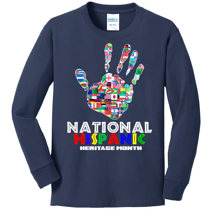 National Hispanic Heritage Month Hand Kids Long Sleeve Shirt