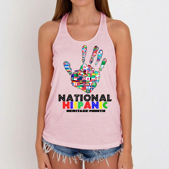 National Hispanic Heritage Month Hand Women's Knotted Racerback Tank