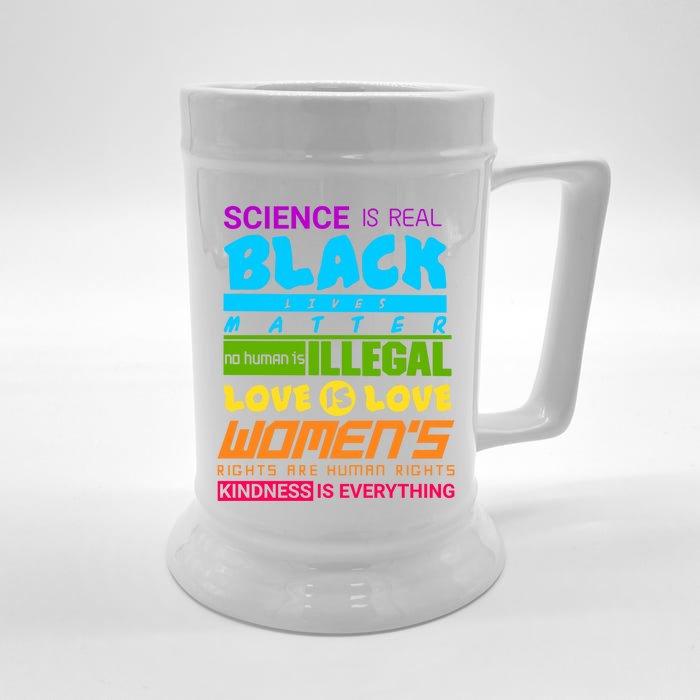 No Hu Is Illegal Black Lives Matter Flyers Pride Gift Front & Back Beer Stein