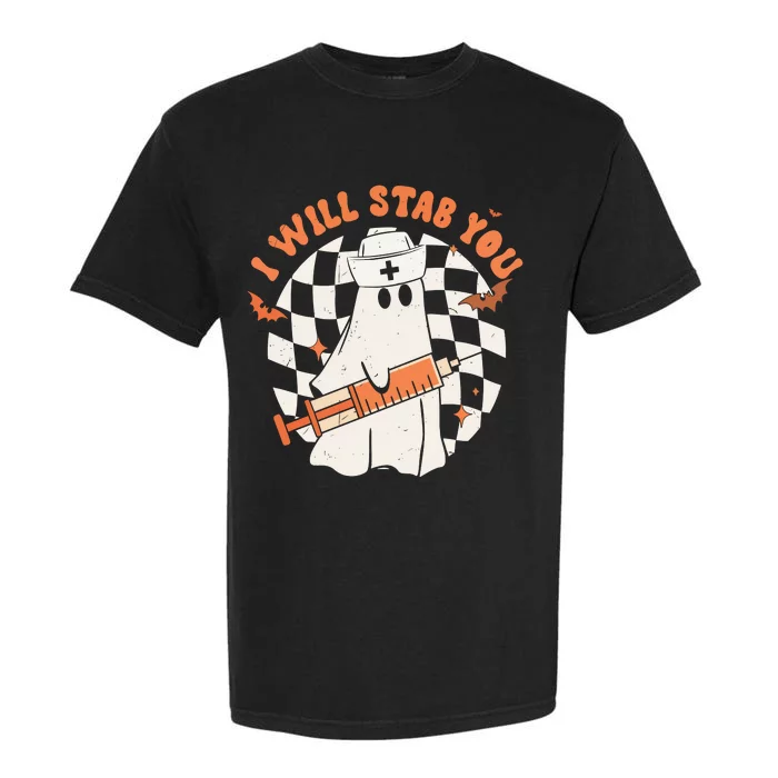 Nurse Halloween I Will Stab You Garment-Dyed Heavyweight T-Shirt