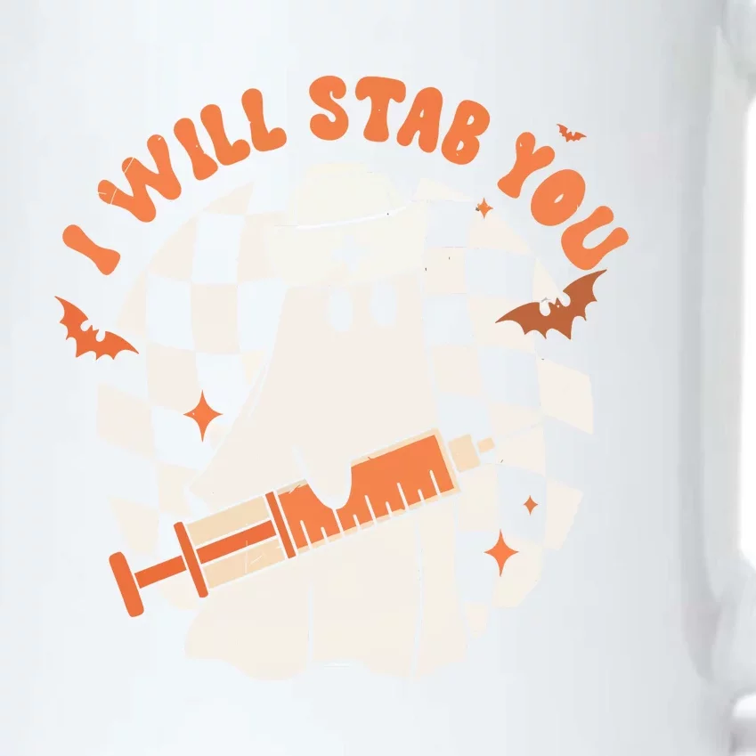 Nurse Halloween I Will Stab You Black Color Changing Mug