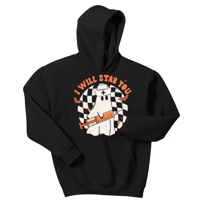 Nurse Halloween I Will Stab You Kids Hoodie