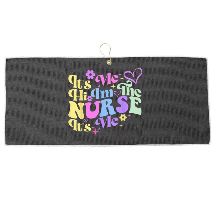 Nursing Humor Its Me Hi Im The Nurse RN ER NICU LPN Large Microfiber Waffle Golf Towel