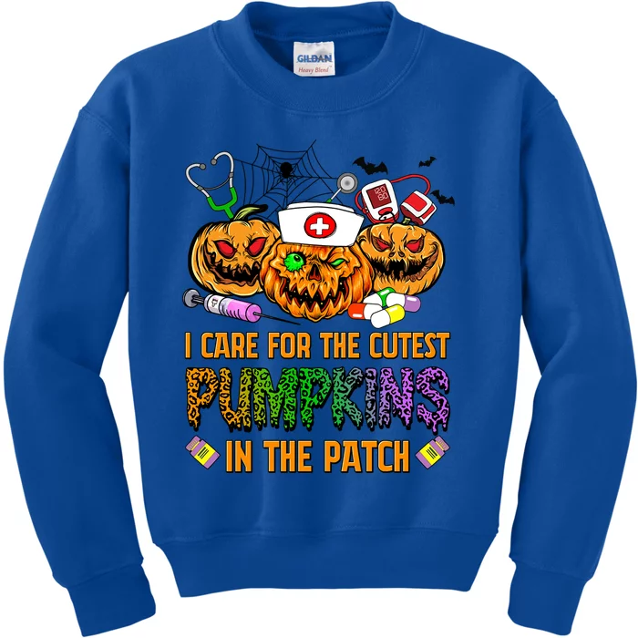 Nurse Halloween I Care For The Cutest Pumpkins In The Patch Meaningful Gift Kids Sweatshirt