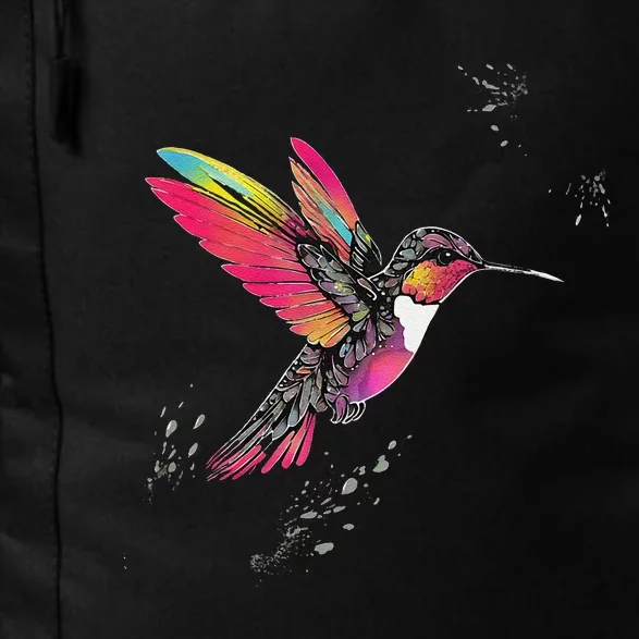 Neon Hummingbird In Flight Daily Commute Backpack