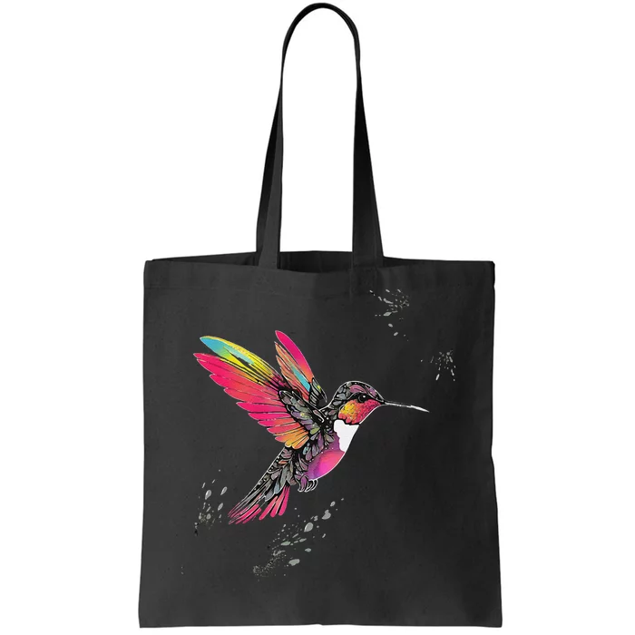 Neon Hummingbird In Flight Tote Bag