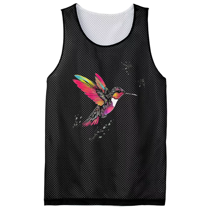 Neon Hummingbird In Flight Mesh Reversible Basketball Jersey Tank