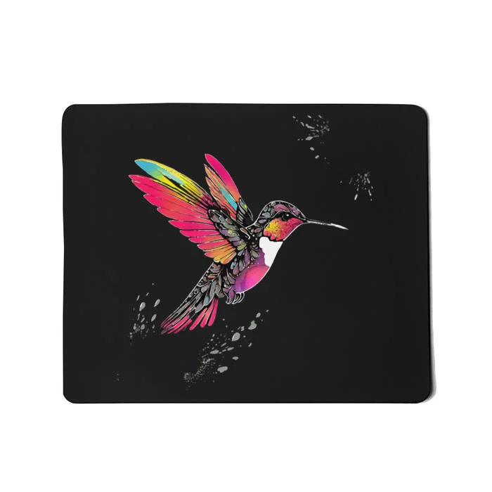 Neon Hummingbird In Flight Mousepad