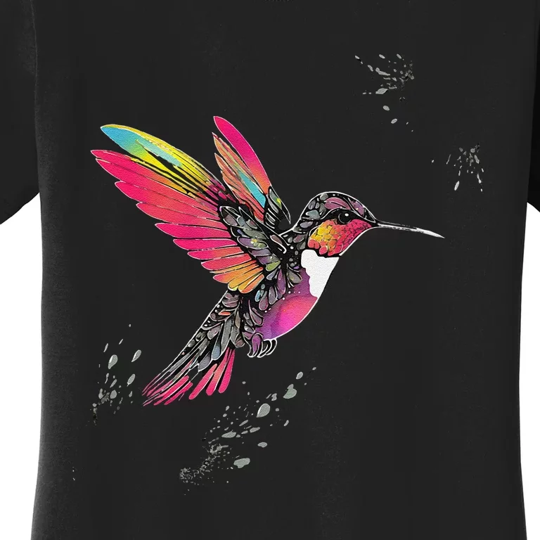 Neon Hummingbird In Flight Women's T-Shirt