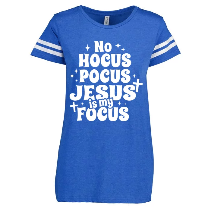 No Hocuspocus Jesus Is My Focus Enza Ladies Jersey Football T-Shirt