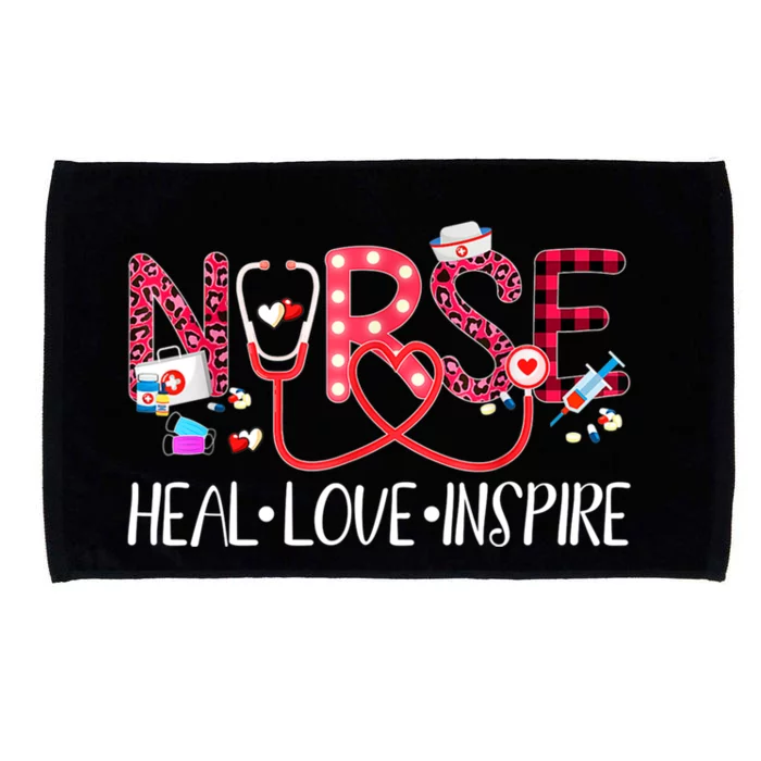 Nurse Heal Love Inspire Funny Gift Microfiber Hand Towel