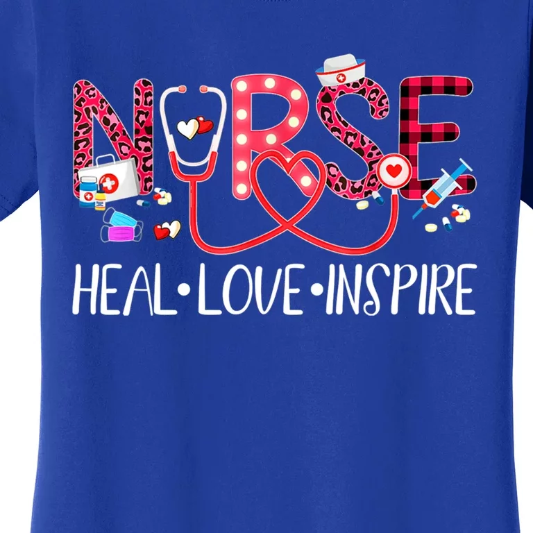 Nurse Heal Love Inspire Funny Gift Women's T-Shirt