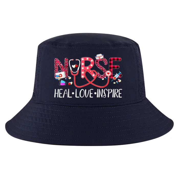 Nurse Heal Love Inspire Funny Gift Cool Comfort Performance Bucket Hat