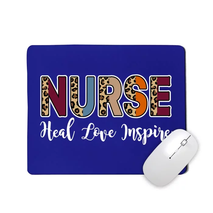 Nurse Heal Love Inspire Nursing Medical Rn Cheetah Nurses Gift Mousepad