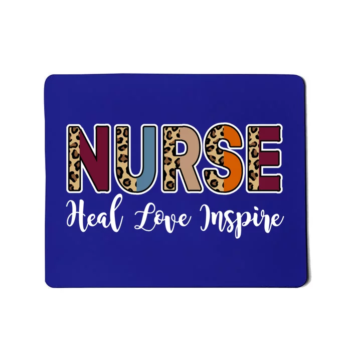 Nurse Heal Love Inspire Nursing Medical Rn Cheetah Nurses Gift Mousepad