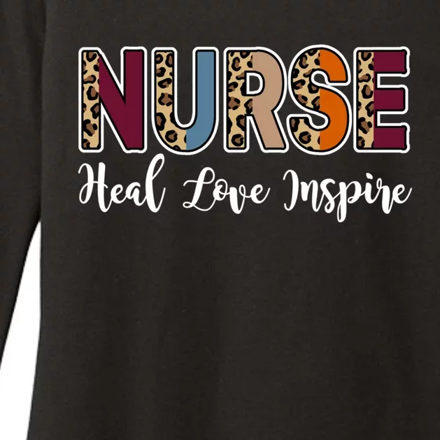 Nurse Heal Love Inspire Nursing Medical Rn Cheetah Nurses Cool Gift Womens CVC Long Sleeve Shirt