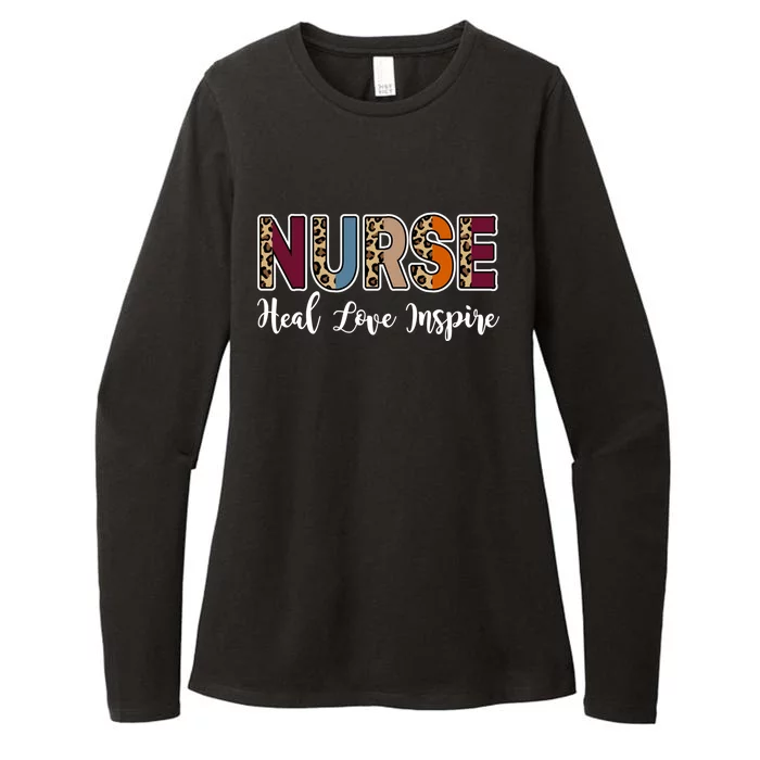 Nurse Heal Love Inspire Nursing Medical Rn Cheetah Nurses Cool Gift Womens CVC Long Sleeve Shirt