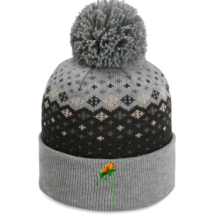 Non Hodgkin's Lymphoma Awareness Sunflower The Baniff Cuffed Pom Beanie