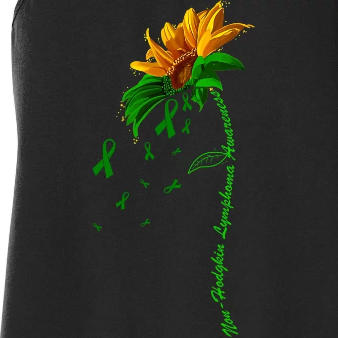 Non Hodgkin's Lymphoma Awareness Sunflower Women's Racerback Tank