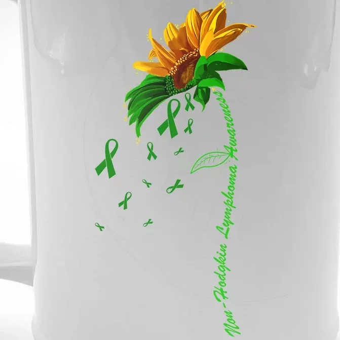 Non Hodgkin's Lymphoma Awareness Sunflower Front & Back Beer Stein