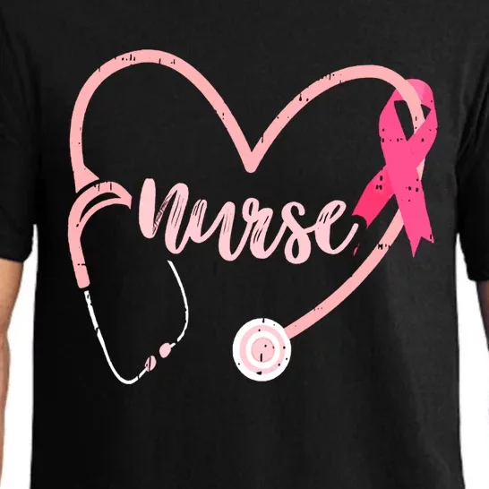 Nurse Heart Love Pink Ribbon Cute Breast Cancer Awareness Gift Pajama Set