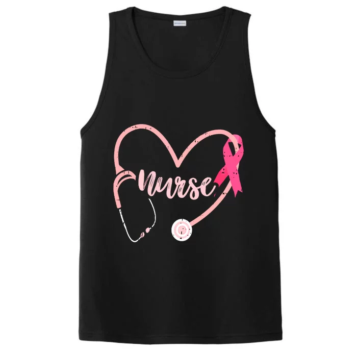 Nurse Heart Love Pink Ribbon Cute Breast Cancer Awareness Gift Performance Tank