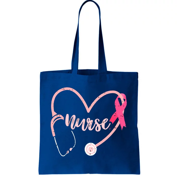 Nurse Heart Love Pink Ribbon Cute Breast Cancer Awareness Gift Tote Bag