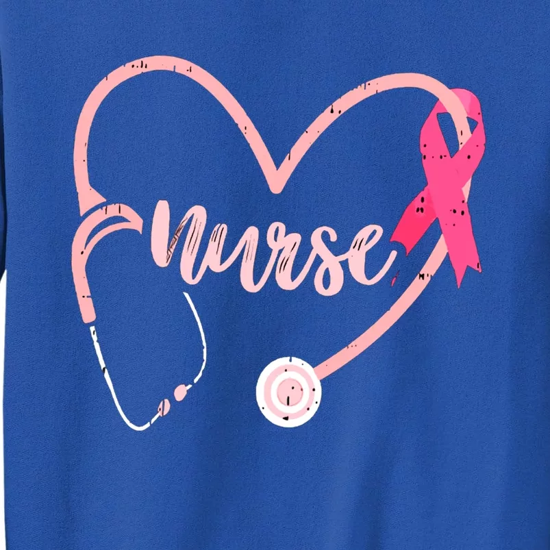 Nurse Heart Love Pink Ribbon Cute Breast Cancer Awareness Gift Tall Sweatshirt