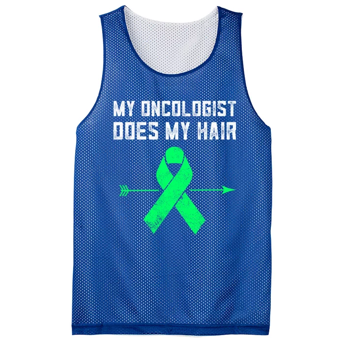 Non Hodgkins Lymphoma Support My Oncologist Does My Hair Funny Gift Mesh Reversible Basketball Jersey Tank