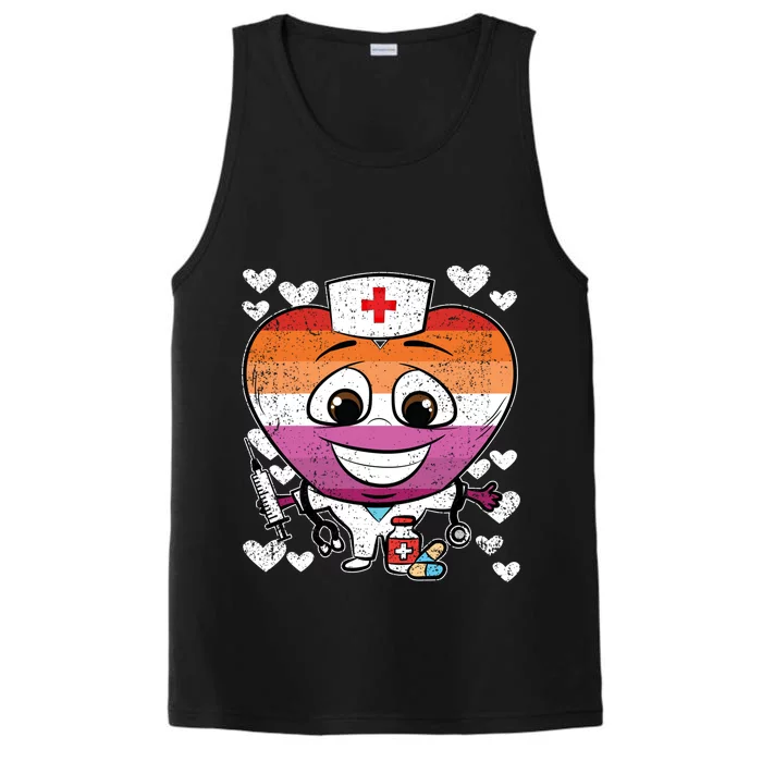 Nurse Heart Lesbian Lgbtq Pride Rn Lpn Nursing Student Gift Performance Tank