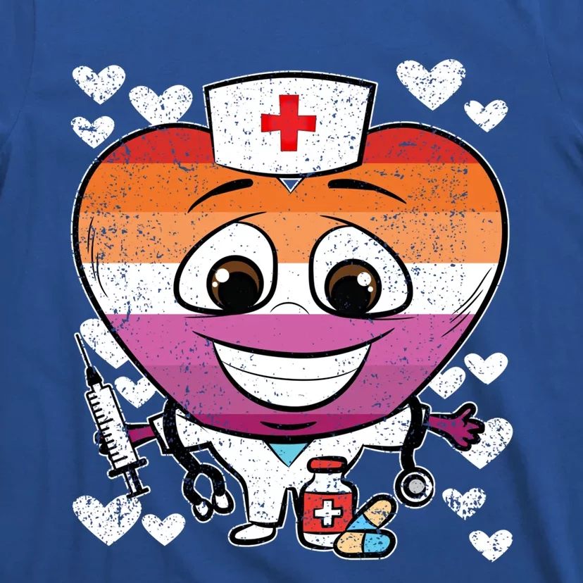 Nurse Heart Lesbian Lgbtq Pride Rn Lpn Nursing Student Gift T-Shirt