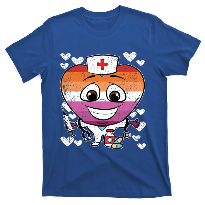 Nurse Heart Lesbian Lgbtq Pride Rn Lpn Nursing Student Gift T-Shirt