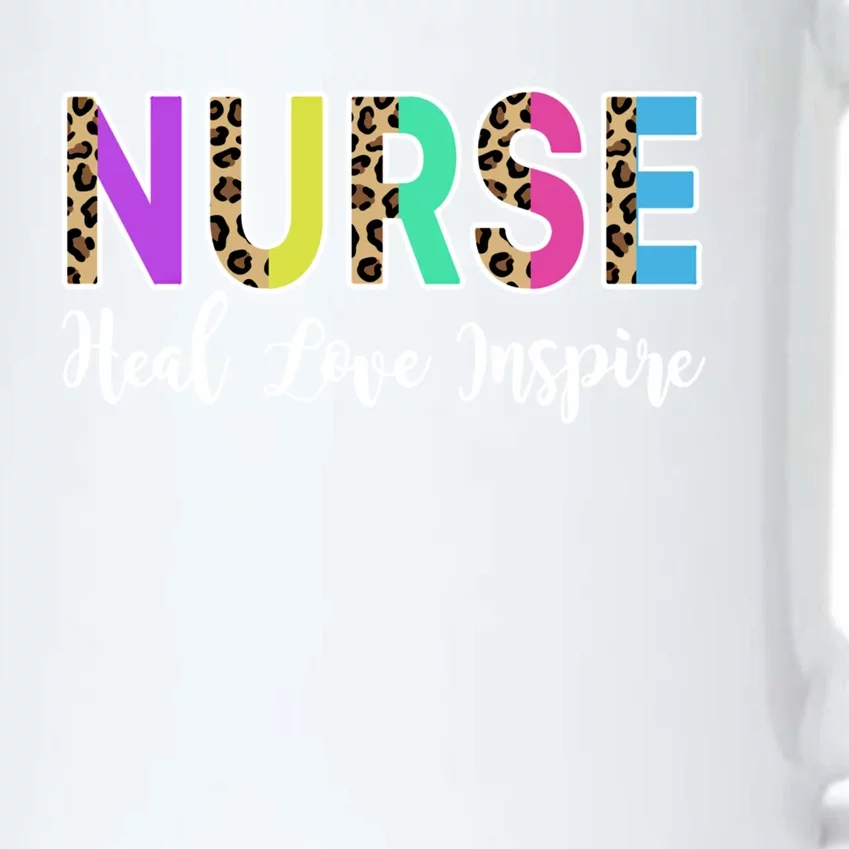 Nurse Heal Love Inspire Nursing Medical Rn Cheetah Nurses Gift Black Color Changing Mug