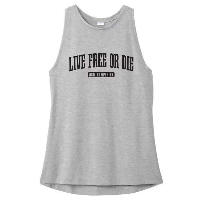 New Hampshire Live Free Or Die Pride Vintage Ladies Tri-Blend Wicking Tank