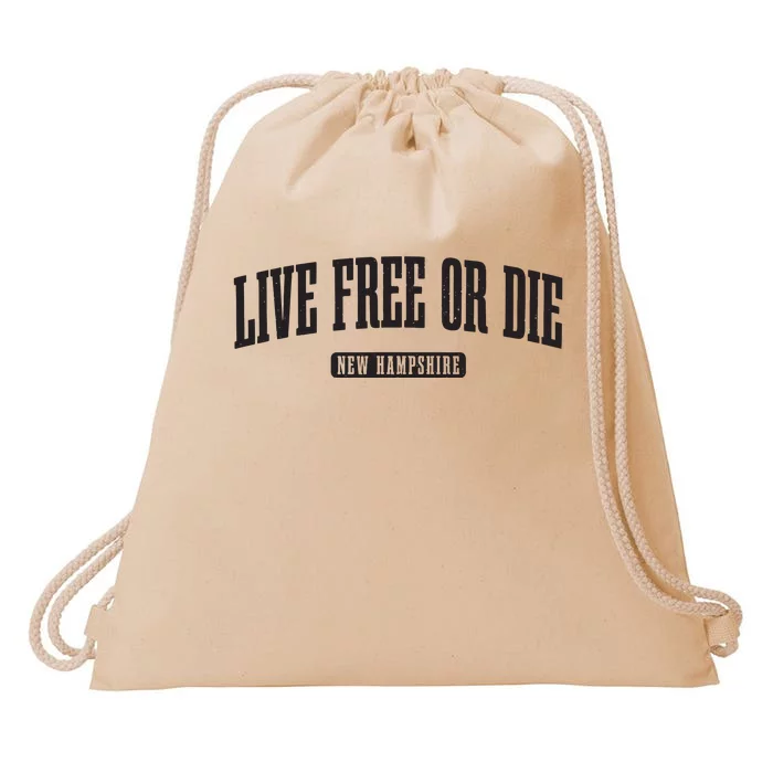 New Hampshire Live Free Or Die Pride Vintage Drawstring Bag