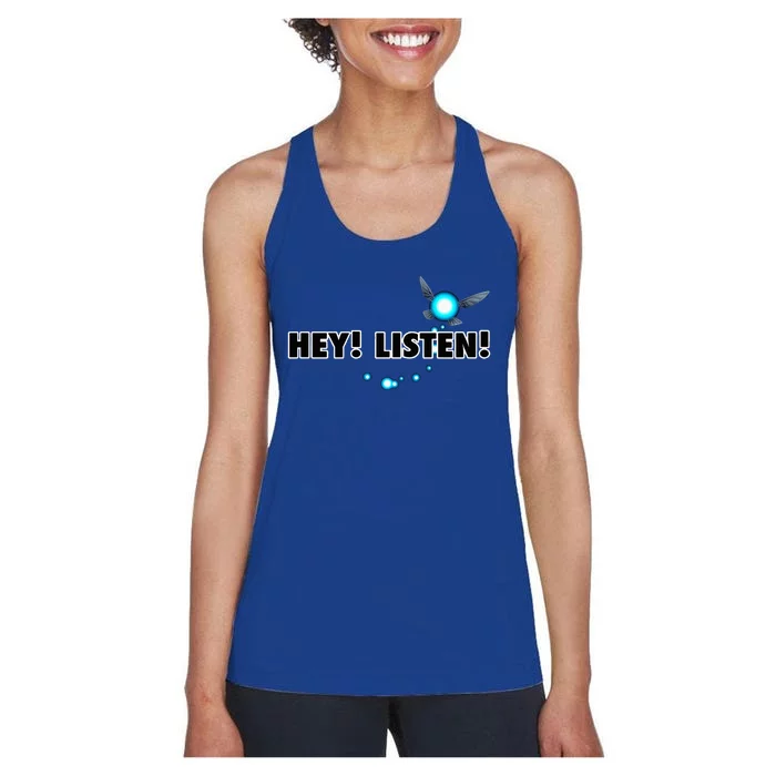 Navi Hey Listen Blue Trail Women's Racerback Tank